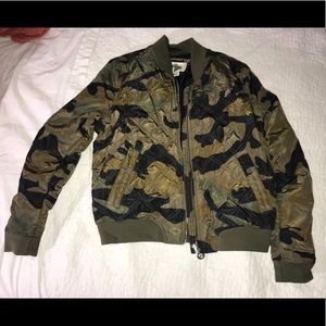 Camo print bomber jacket
